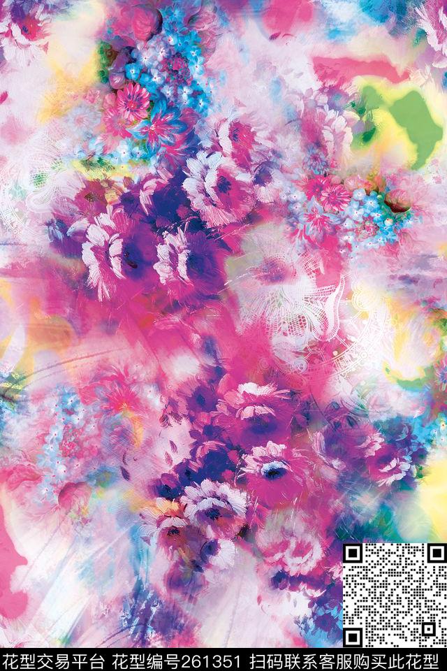 爆款散花数码印花华亿平台下载（图片编号: 261351） - 瓦栏（Walan）