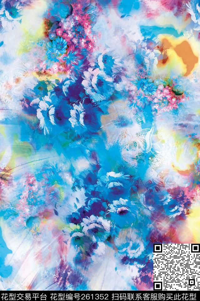 爆款散花数码印花华亿平台下载（图片编号: 261352） - 瓦栏（Walan）