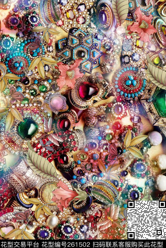 珠宝奢华高贵数码印花华亿平台下载（图片编号: 261502） - 瓦栏（Walan）