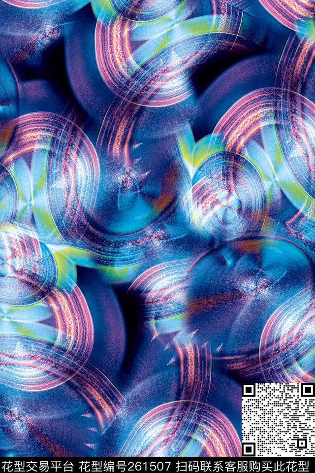 圆圈科技感金属感感悟抽象数码印花华亿平台下载（图片编号: 261507） - 瓦栏（Walan）