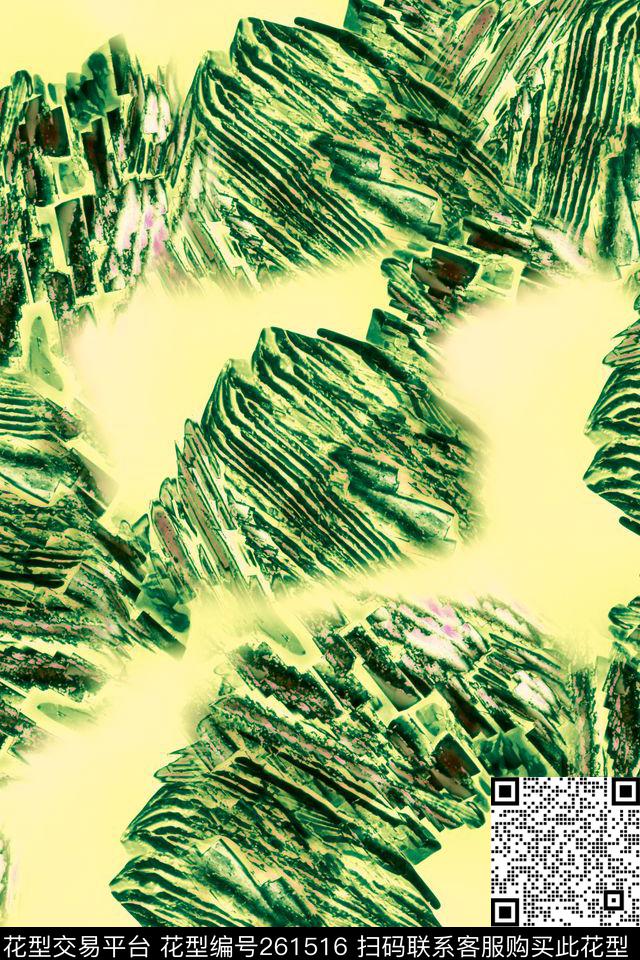 抽象清新简约数码印花华亿平台下载（图片编号: 261516） - 瓦栏（Walan）