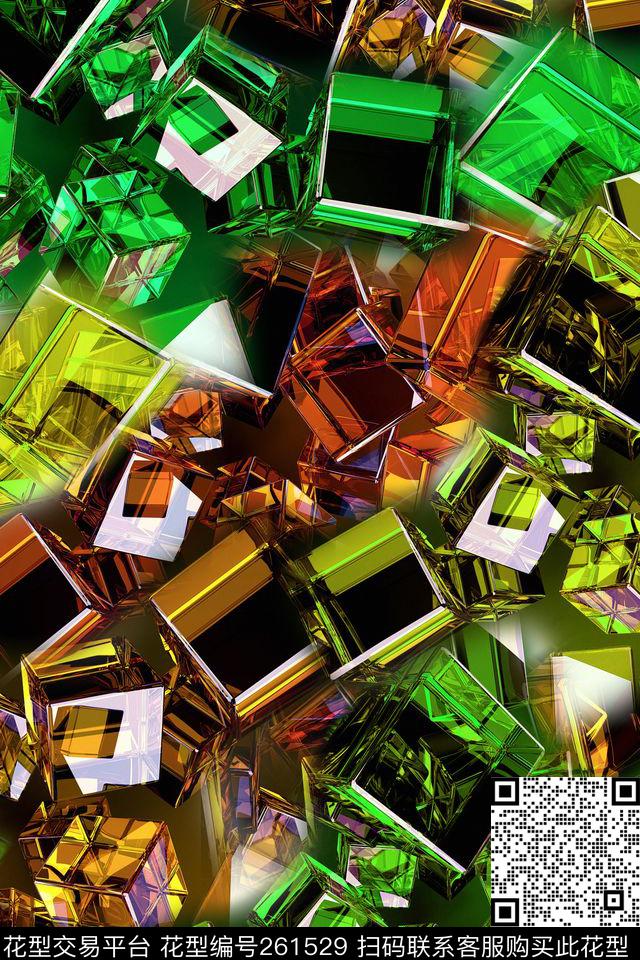 立体方块现代数码印花华亿平台下载（图片编号: 261529） - 瓦栏（Walan）