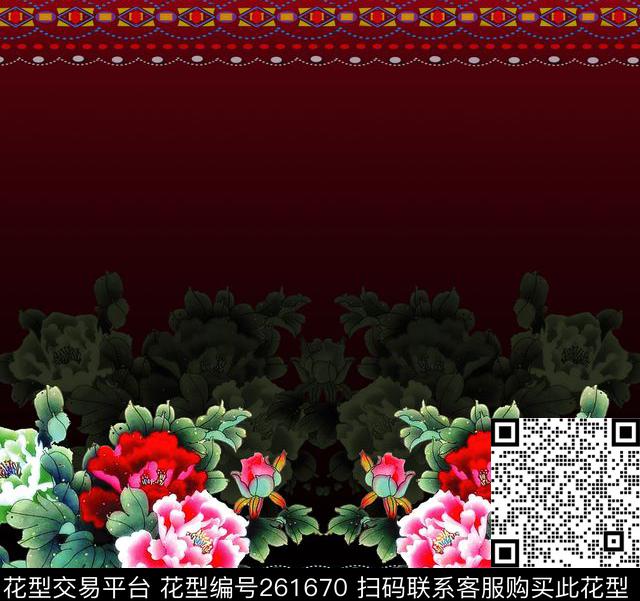 水墨、复古中国风类数码印花华亿平台下载（图片编号: 261670） - 瓦栏（Walan）