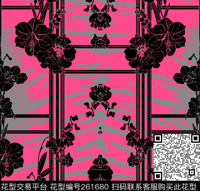 E-花卉几何/Flowers传统印花华亿平台下载（图片编号: 261680） - 瓦栏（Walan）