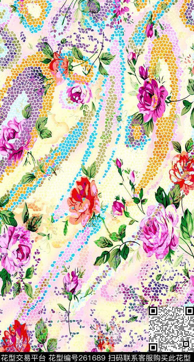 花卉调节田园传统印花华亿平台下载（图片编号: 261689） - 瓦栏（Walan）