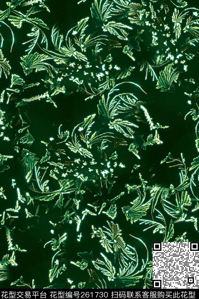 卷草欧式宫廷风植物数码印花华亿平台下载（图片编号: 261730） - 瓦栏（Walan）