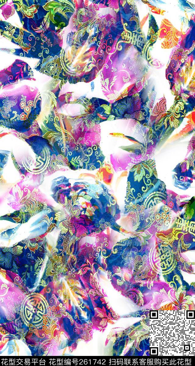 抽象纹路肌理数码印花华亿平台下载（图片编号: 261742） - 瓦栏（Walan）