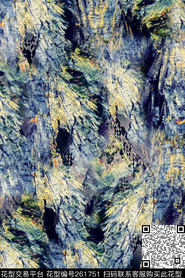 抽象肌理感悟抽象数码印花华亿平台下载（图片编号: 261751） - 瓦栏（Walan）
