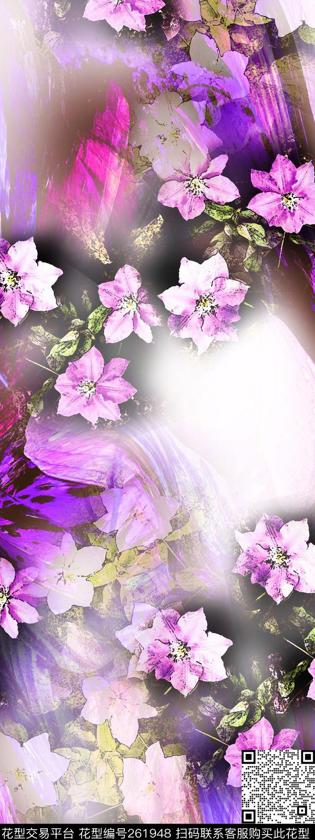 花卉植物写实数码印花华亿平台下载（图片编号: 261948） - 瓦栏（Walan）