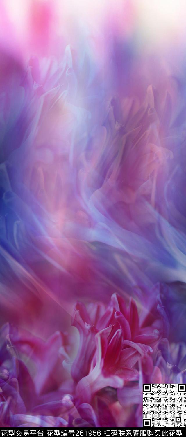 花卉晕染女装定位数码印花华亿平台下载（图片编号: 261956） - 瓦栏（Walan）