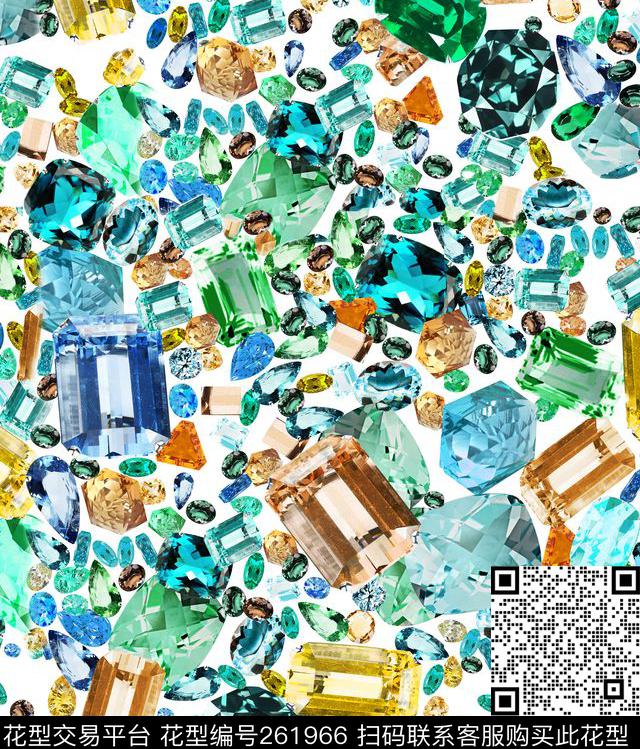 钻石宝石几何数码印花华亿平台下载（图片编号: 261966） - 瓦栏（Walan）