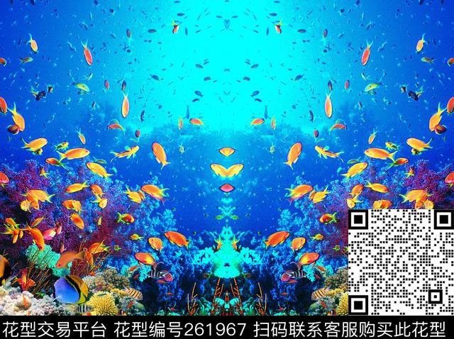 鱼类大海海底动物数码印花华亿平台下载（图片编号: 261967） - 瓦栏（Walan）