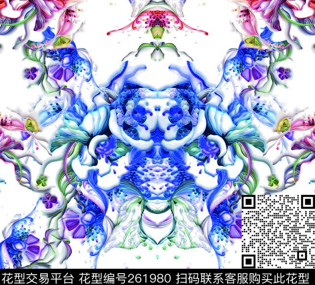 对称复古灵动数码印花华亿平台下载（图片编号: 261980） - 瓦栏（Walan）