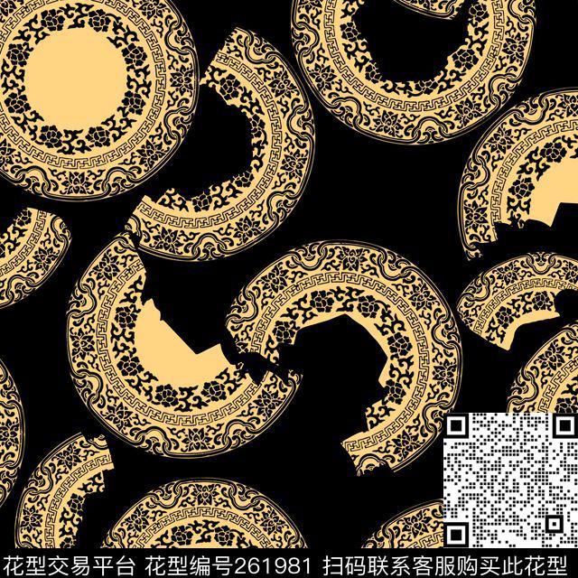 水墨、复古中国风类传统印花华亿平台下载（图片编号: 261981） - 瓦栏（Walan）