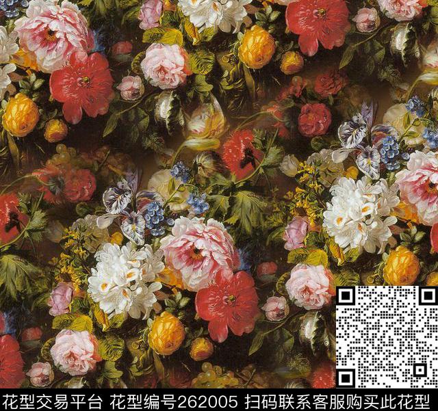 花卉数码印花华亿平台下载（图片编号: 262005） - 瓦栏（Walan）