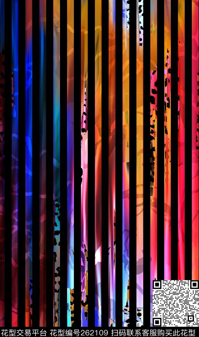 条纹炫彩简约数码印花华亿平台下载（图片编号: 262109） - 瓦栏（Walan）