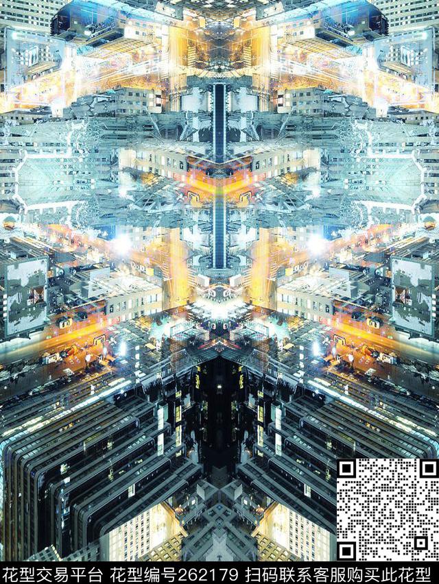 建筑夜景神秘数码印花华亿平台下载（图片编号: 262179） - 瓦栏（Walan）