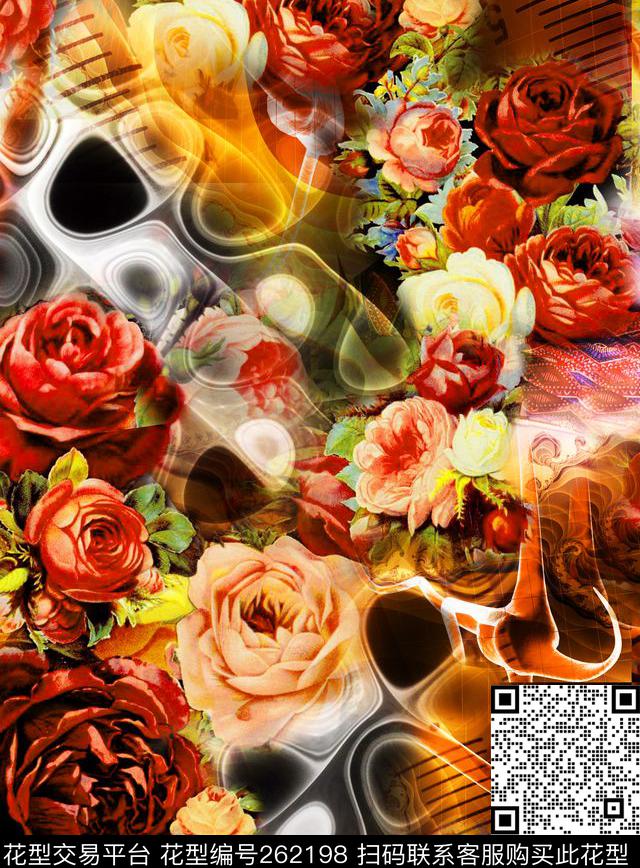 花卉植物写实数码印花华亿平台下载（图片编号: 262198） - 瓦栏（Walan）