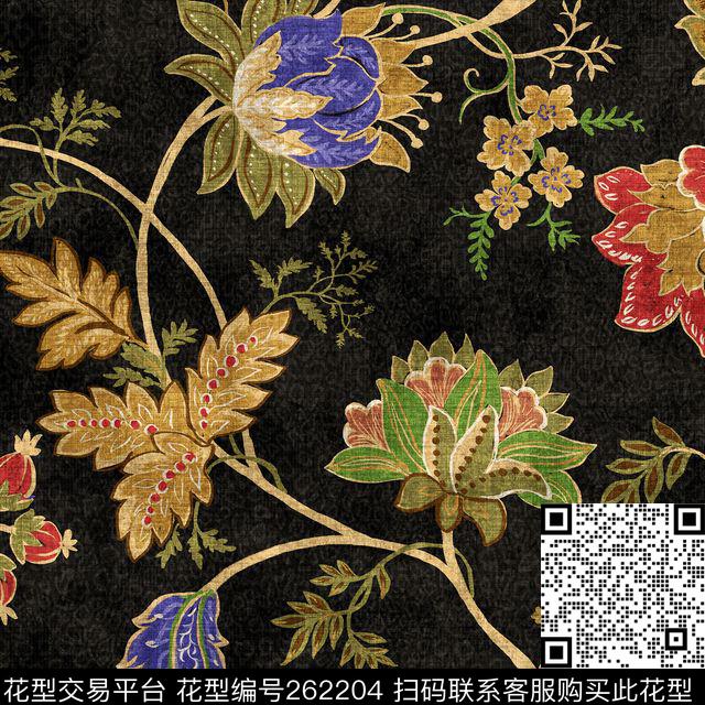 花卉传统经典传统印花华亿平台下载（图片编号: 262204） - 瓦栏（Walan）