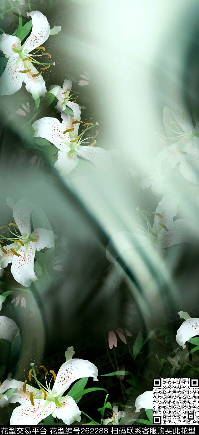 花卉植物写实数码印花华亿平台下载（图片编号: 262288） - 瓦栏（Walan）