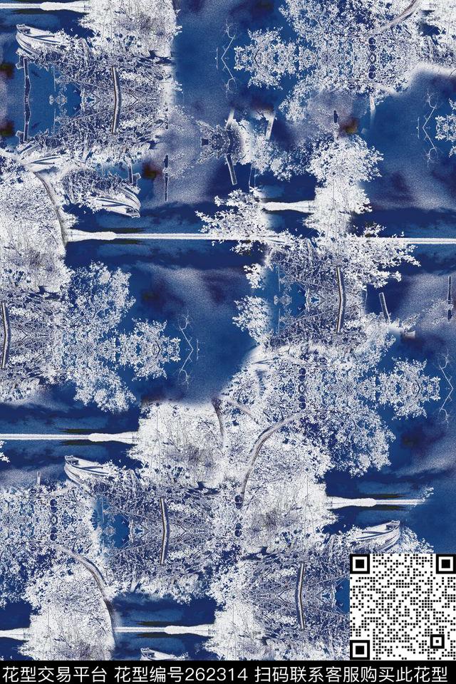 雪花肌理梦幻数码印花华亿平台下载（图片编号: 262314） - 瓦栏（Walan）