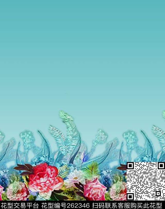 花卉植物定位数码印花华亿平台下载（图片编号: 262346） - 瓦栏（Walan）