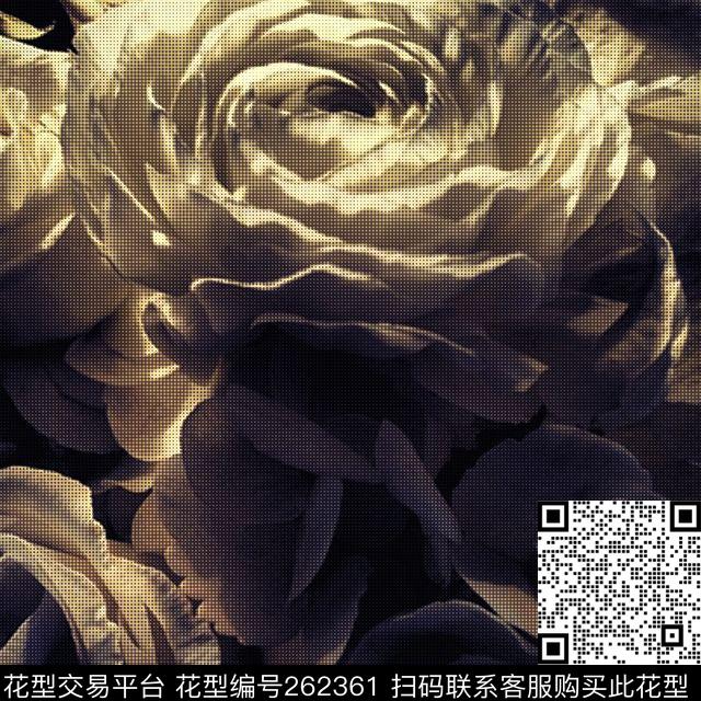 花卉现代典雅数码印花华亿平台下载（图片编号: 262361） - 瓦栏（Walan）