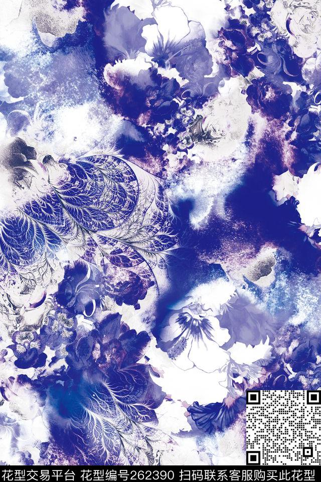 花卉雪景肌理数码印花华亿平台下载（图片编号: 262390） - 瓦栏（Walan）