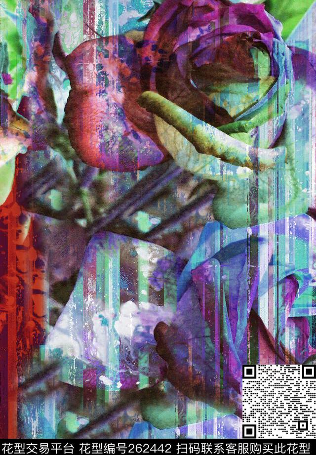 花卉肌理植物数码印花华亿平台下载（图片编号: 262442） - 瓦栏（Walan）