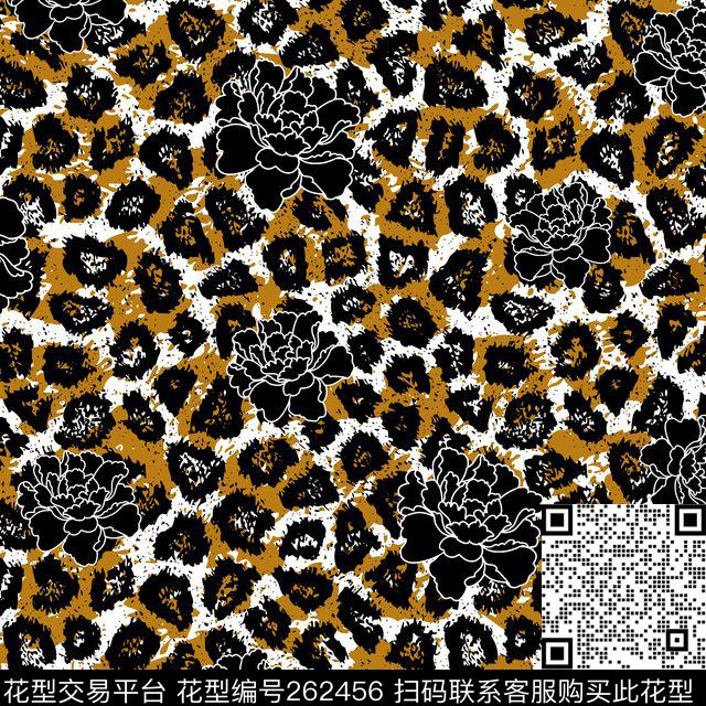 花卉斑纹豹纹传统印花华亿平台下载（图片编号: 262456） - 瓦栏（Walan）