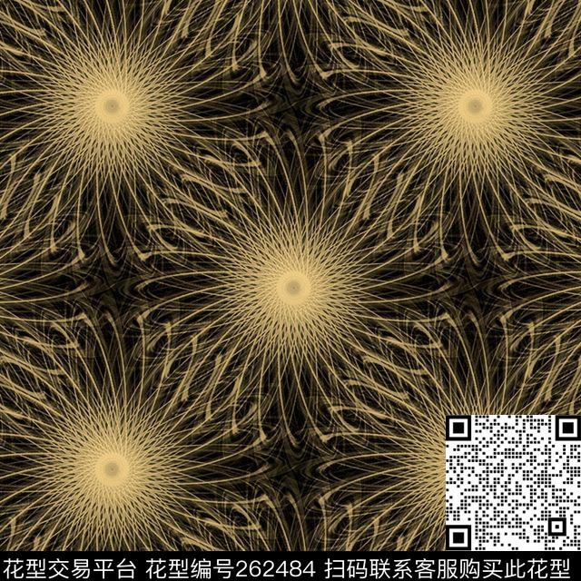 圆几何发散传统印花华亿平台下载（图片编号: 262484） - 瓦栏（Walan）