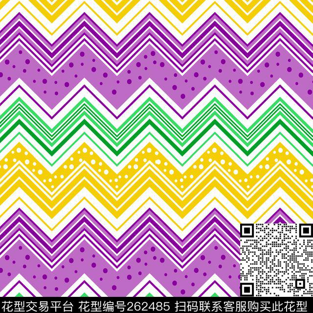 几何波浪多彩传统印花华亿平台下载（图片编号: 262485） - 瓦栏（Walan）