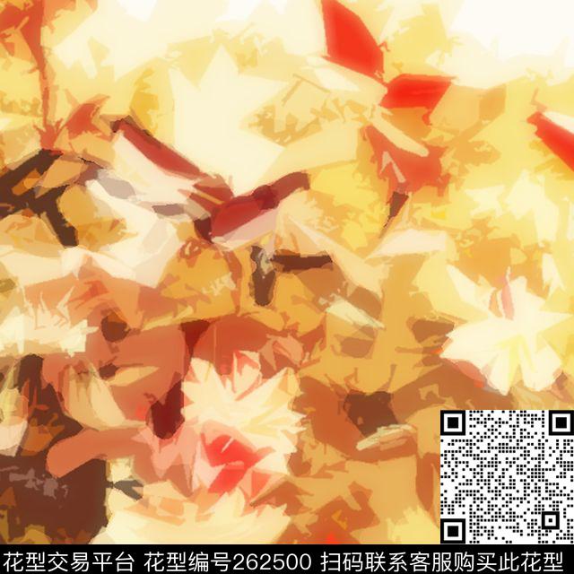 花卉晕染飘逸数码印花华亿平台下载（图片编号: 262500） - 瓦栏（Walan）