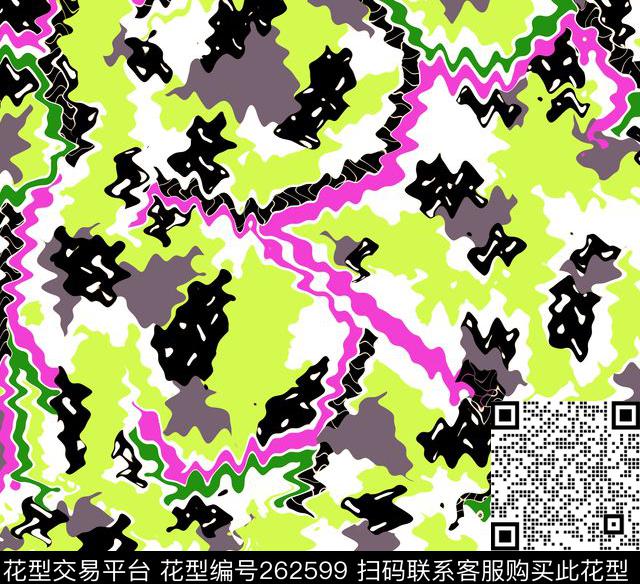 花卉抽象明丽传统印花华亿平台下载（图片编号: 262599） - 瓦栏（Walan）