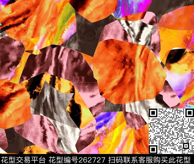 花卉写意肌理数码印花华亿平台下载（图片编号: 262727） - 瓦栏（Walan）