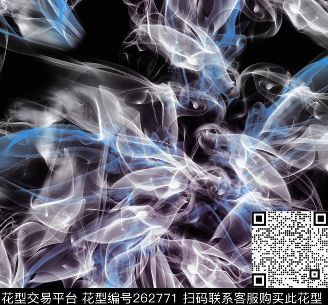 抽象烟雾迷幻数码印花华亿平台下载（图片编号: 262771） - 瓦栏（Walan）