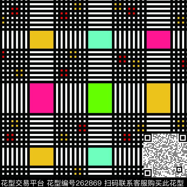 几何格子条纹传统印花华亿平台下载（图片编号: 262869） - 瓦栏（Walan）