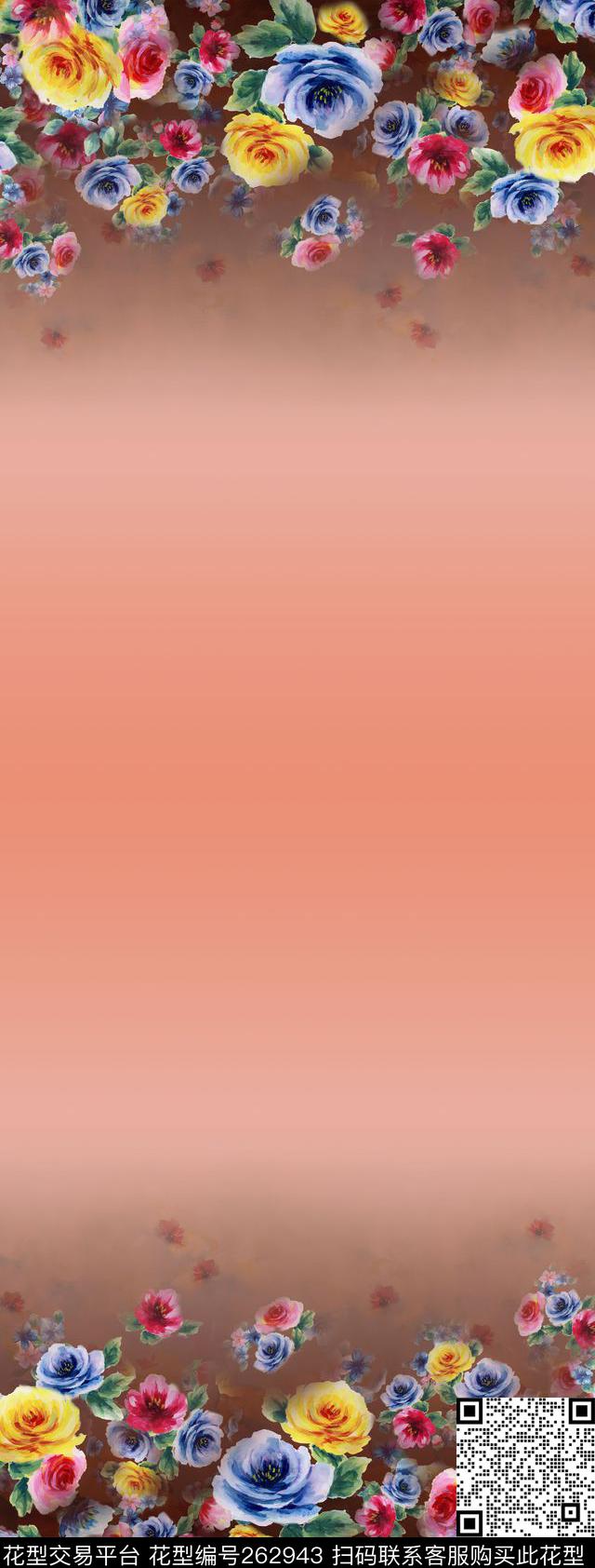 花卉定位古典数码印花华亿平台下载（图片编号: 262943） - 瓦栏（Walan）