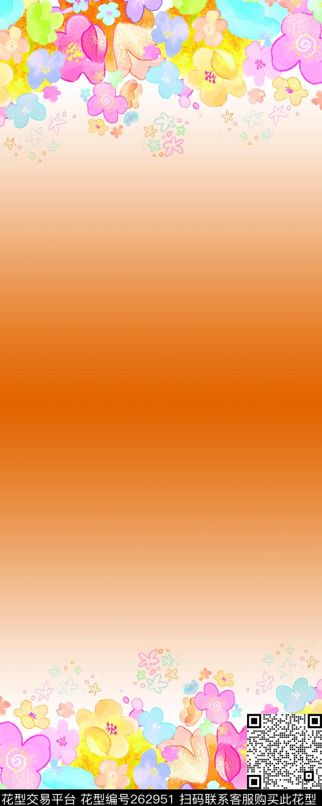 花卉定位淡雅传统印花华亿平台下载（图片编号: 262951） - 瓦栏（Walan）