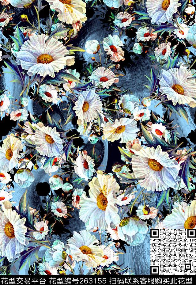 花卉唯美文艺数码印花华亿平台下载（图片编号: 263155） - 瓦栏（Walan）