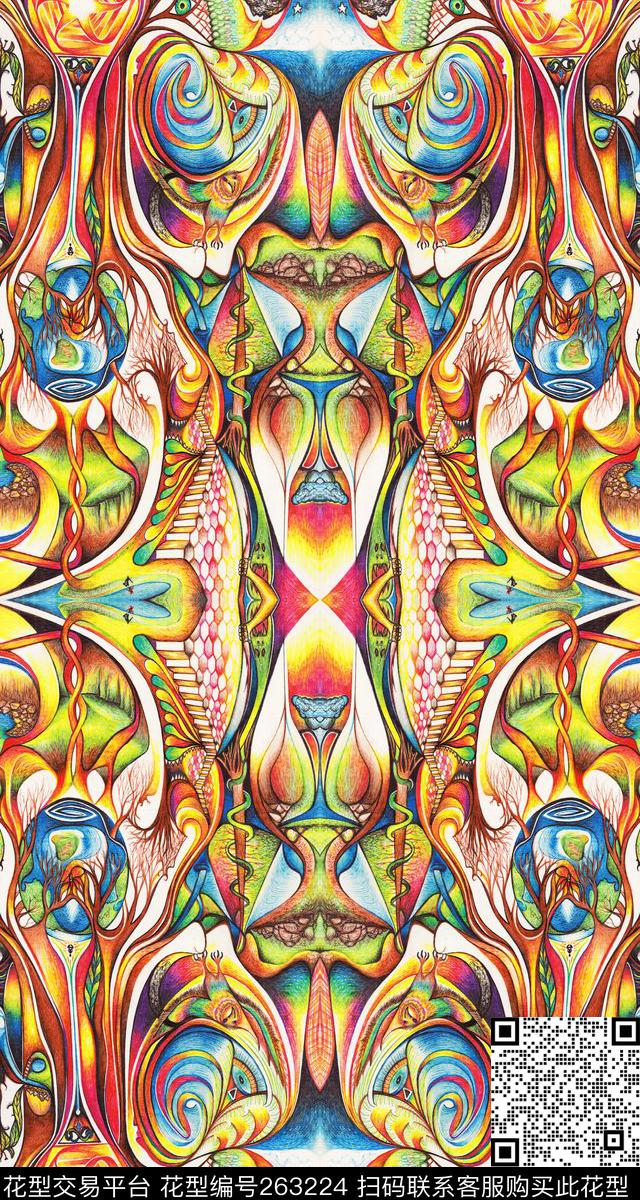 古典炫彩奢华数码印花华亿平台下载（图片编号: 263224） - 瓦栏（Walan）