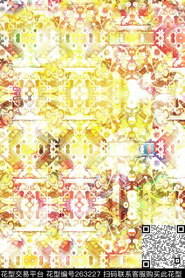 斑驳扎染明丽数码印花华亿平台下载（图片编号: 263227） - 瓦栏（Walan）