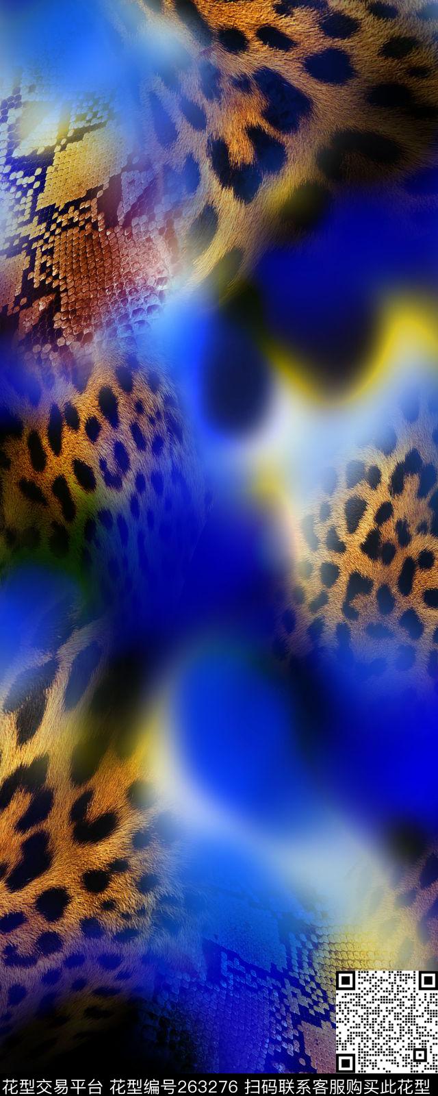 豹纹蛇皮狂野数码印花华亿平台下载（图片编号: 263276） - 瓦栏（Walan）