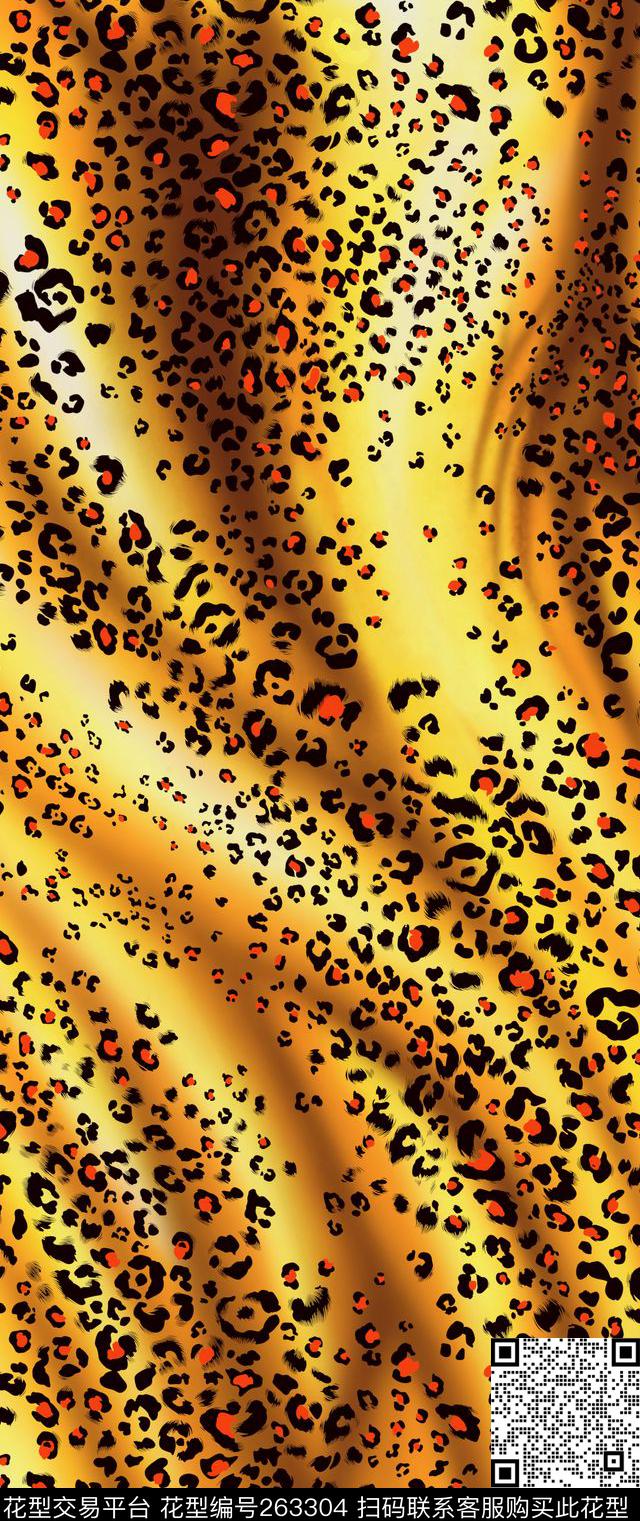 豹纹波浪狂野传统印花华亿平台下载（图片编号: 263304） - 瓦栏（Walan）