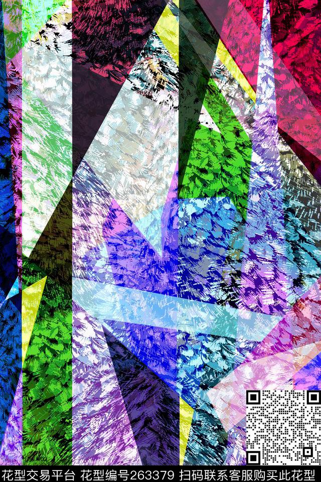 动物纹拼接色块数码印花华亿平台下载（图片编号: 263379） - 瓦栏（Walan）