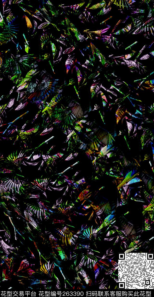 丛林深沉花鸟数码印花华亿平台下载（图片编号: 263390） - 瓦栏（Walan）