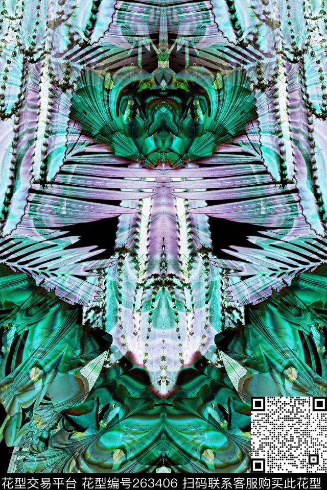 花卉定位热带数码印花华亿平台下载（图片编号: 263406） - 瓦栏（Walan）