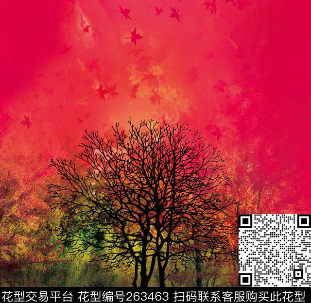 树木定位梦幻数码印花华亿平台下载（图片编号: 263463） - 瓦栏（Walan）
