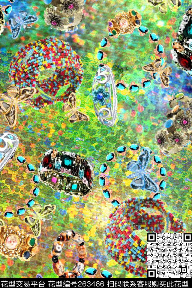 钻石奢华华丽数码印花华亿平台下载（图片编号: 263466） - 瓦栏（Walan）