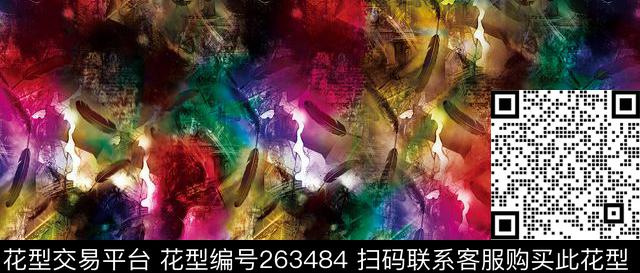 抽象朦胧多彩数码印花华亿平台下载（图片编号: 263484） - 瓦栏（Walan）